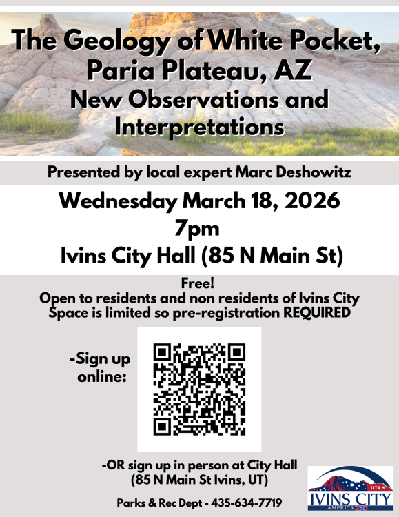 Ivins City Geology Lecture – White Pocket AZ