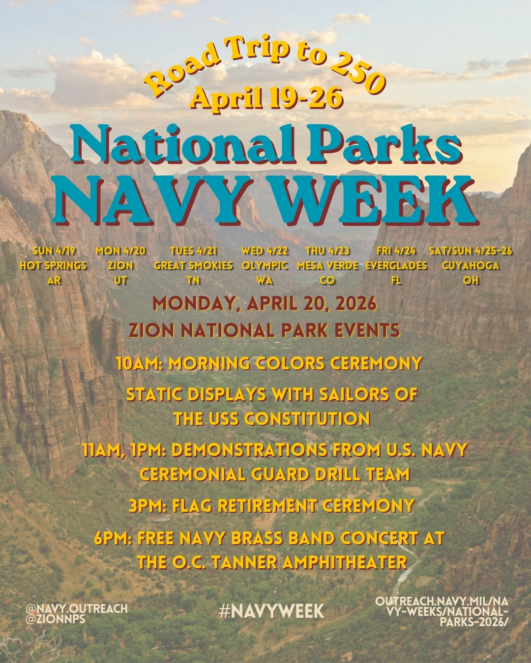 Zion National Park Navy Day